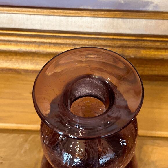 Vintage Viking Rainbow Glass Amethyst Crackle Glass Decanter - Picture 3 of 7